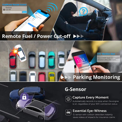 JIMIMAX 4G Dash Cam Front and Rear JC400-A WIFI Hotspot DVR Camera