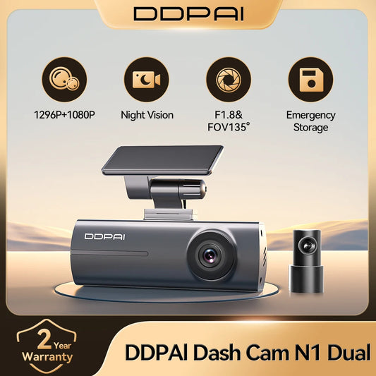 DDPAI Dash Cam  N1 Dual Front & Rear Recording NightVIS