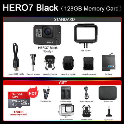 GoPro HERO7 Black Action camera go pro hero 7 black original camera 4k ultra hd photography professional Sports Camera