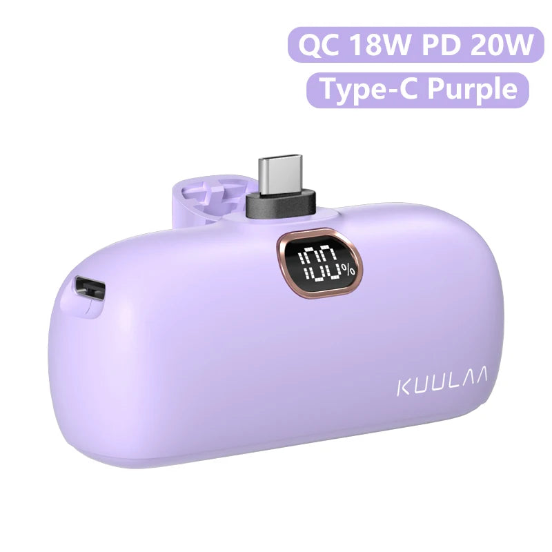 KUULAA Mini Power Bank 5000mAh Fast Charging Portable