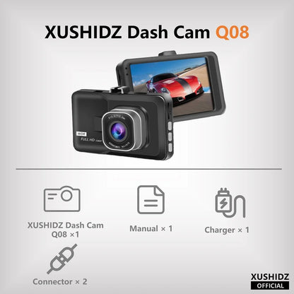 XUSHIDZ NEW 1080P HD Dash Camera Loop Recording Car Vehicle DVR