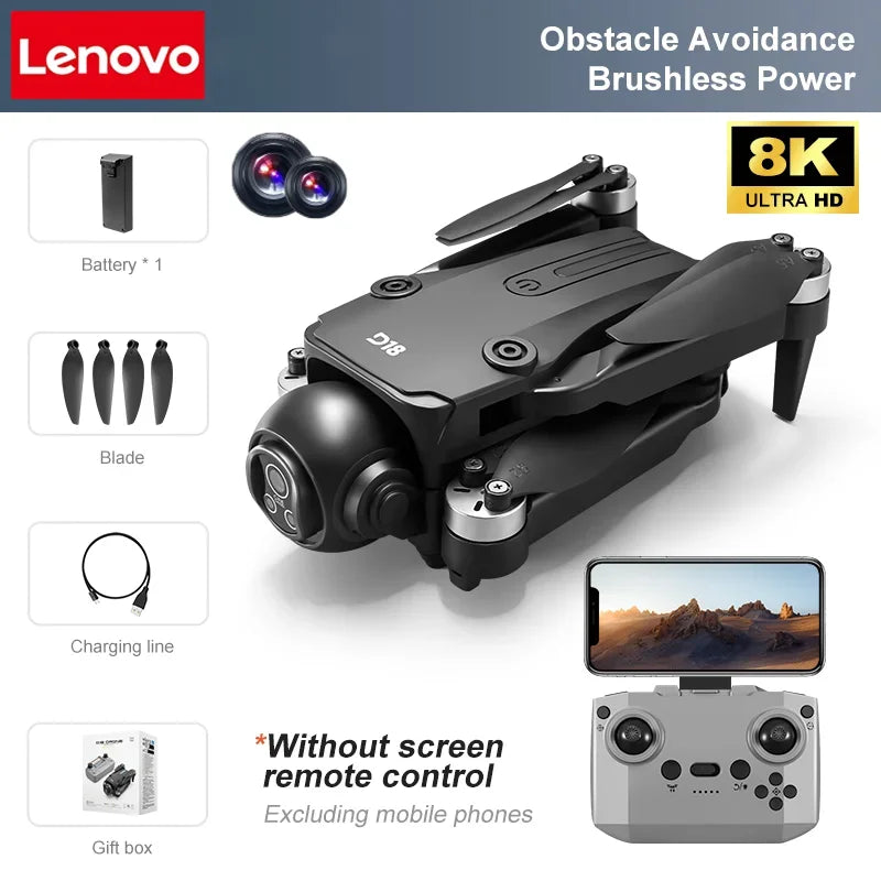 Lenovo D18 Drone 8K Aerial HD Dual-Camera Intelligent Obstacle