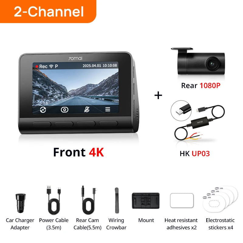 New 70mai 4K Dash Cam A810S HDR Supercapacitor