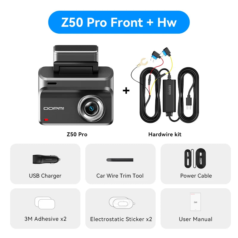 DDPAI Dash Cam Z50 Pro 4K Car DVR Night Vision