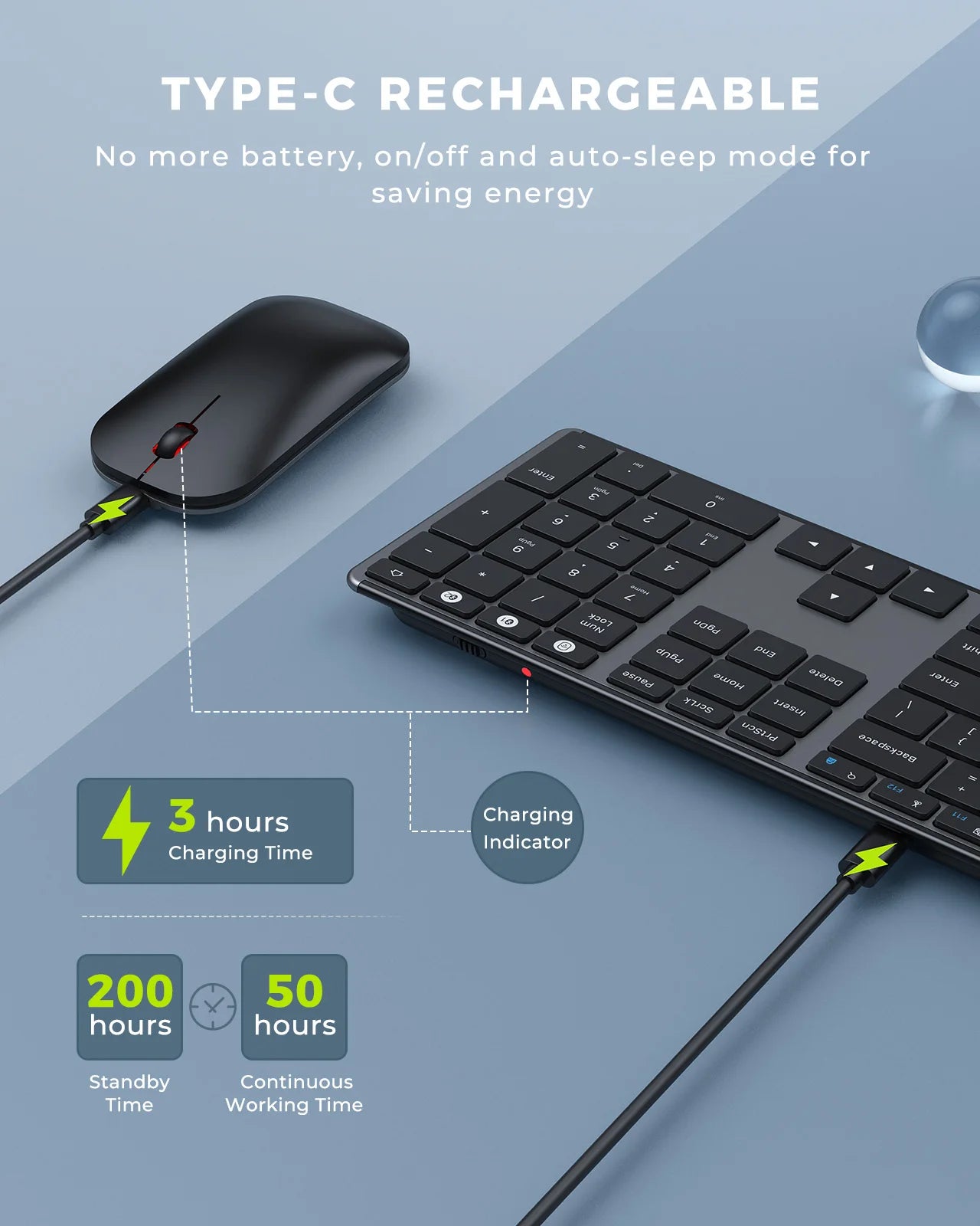 Seenda Wireless Bluetooth Keyboard and Mouse Combo