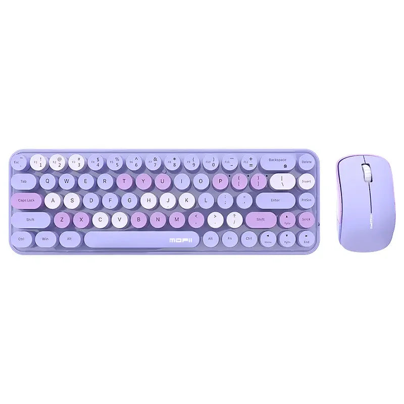 MOFII Wireless Keyboard and Mouse, Cute Colorful 68 Round Keycap