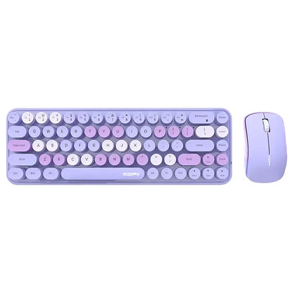 MOFII Wireless Keyboard and Mouse, Cute Colorful 68 Round Keycap