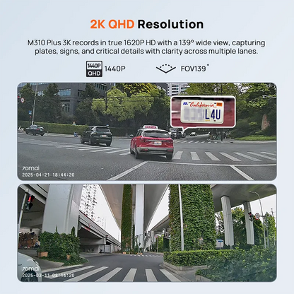 70mai Dash Cam M310 Plus 2K English Voice Control 1440P WDR