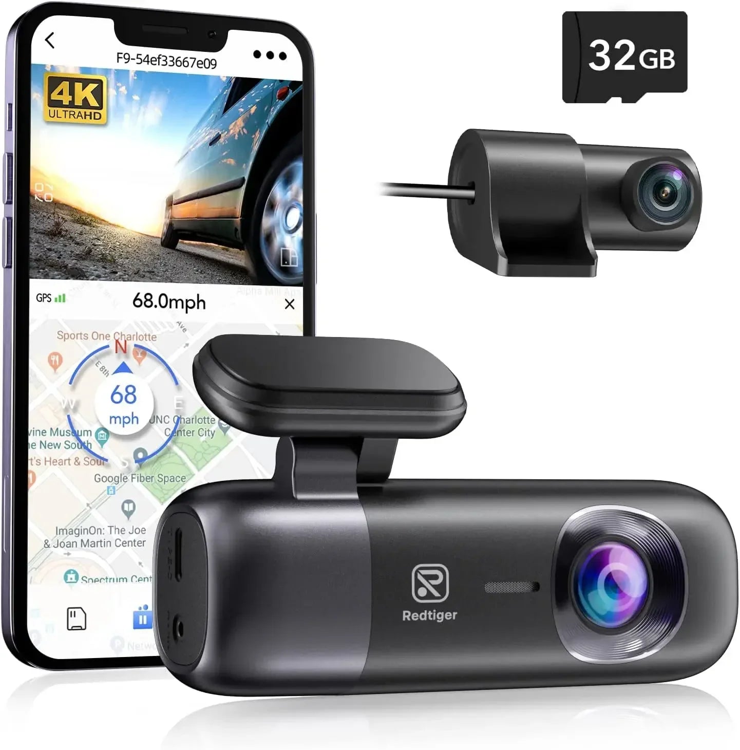 REDTIGER F9 Dash Cam 4K Front and Rear 5.8Hz WiFi GPS Car Camera