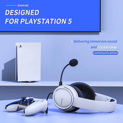BINNUNE Gaming Headset with Mic for PS4 PS5 Xbox Series