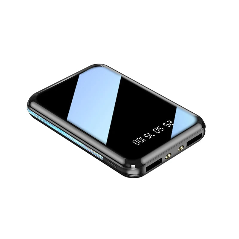 20000mAh Mini Power Bank Portable Charger Mirror Screen LED Digital