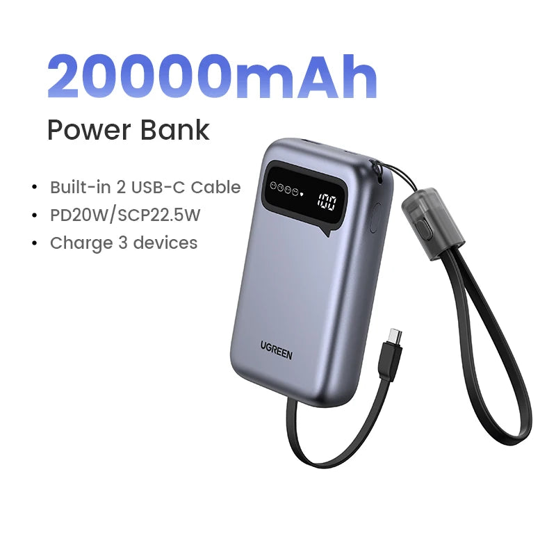 UGREEN 20000mAh PD 20W Power Bank Fast Charge Portable