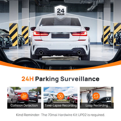 Global 70mai Dash Cam A200 Dual-channel Record 1080P HDR