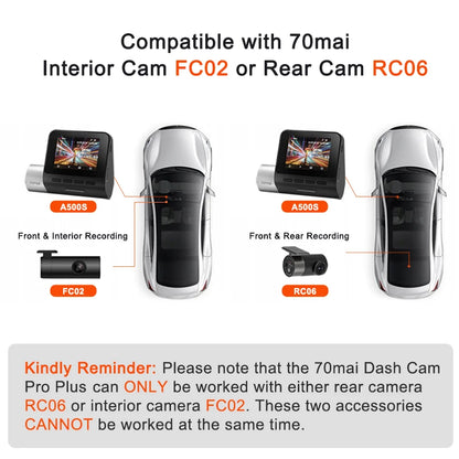 70mai Dash Cam Pro Plus A500S 1944P ADAS GPS Camera