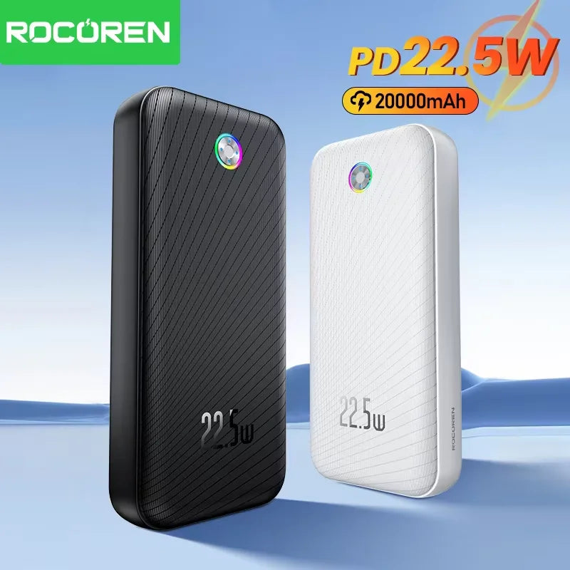 Rocoren 22.5W Power Bank 20000mAh QC PD 3.0 Fast Charge