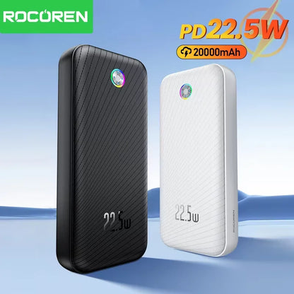 Rocoren 22.5W Power Bank 20000mAh QC PD 3.0 Fast Charge