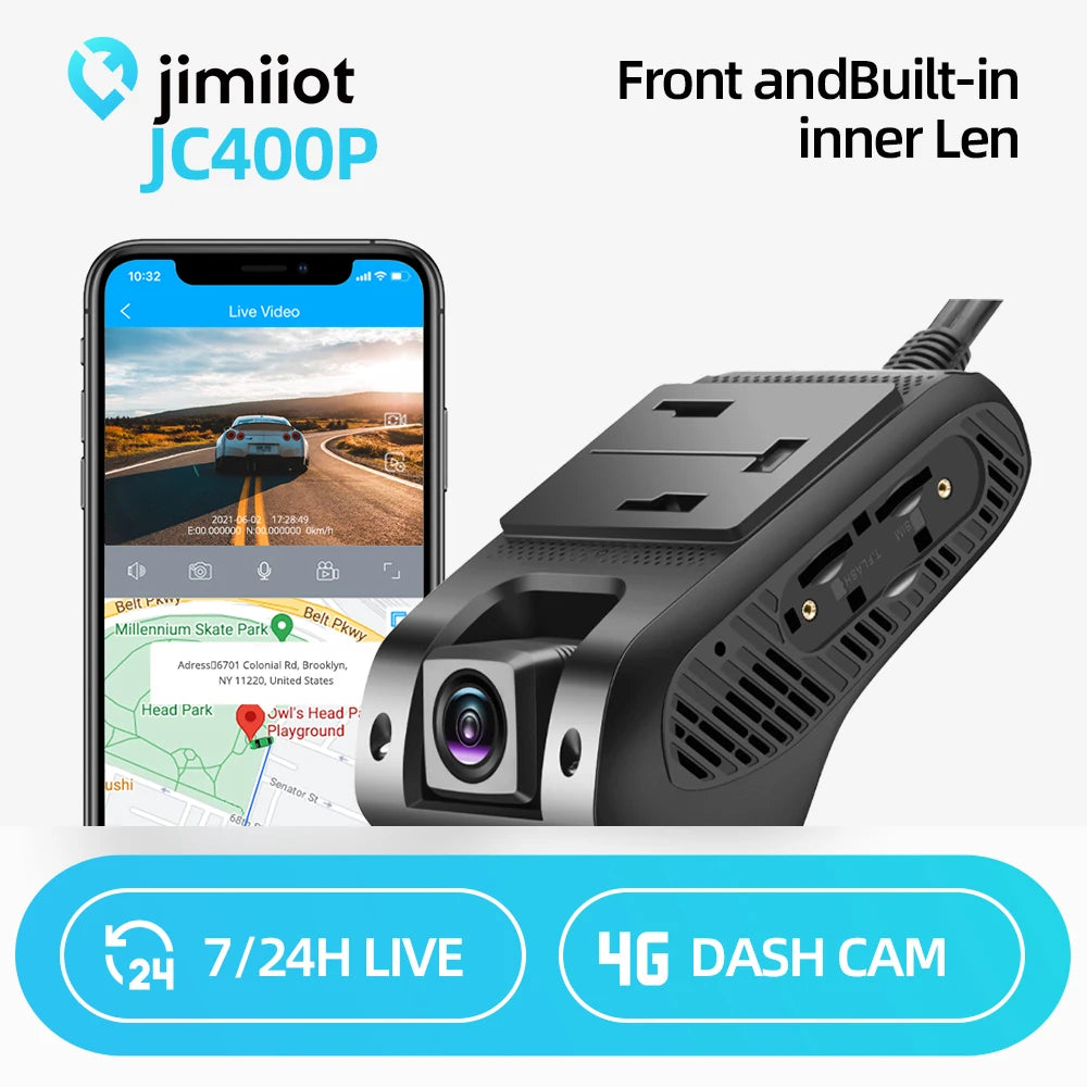 Jimiiot JC400P 4G Dual Dash Cams with Live Video Car Camera