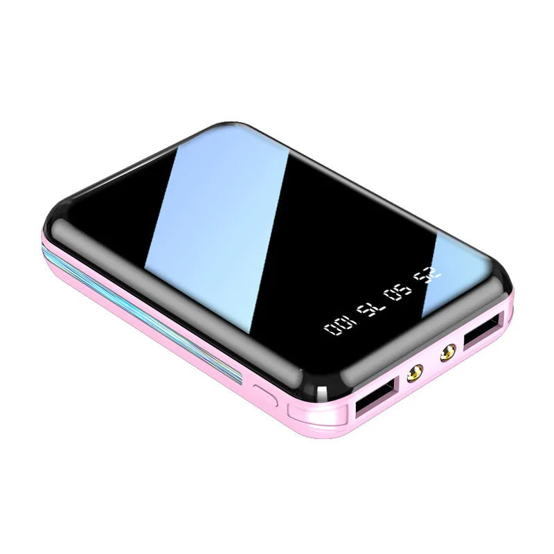 20000mAh Mini Power Bank Portable Charger Mirror Screen LED Digital