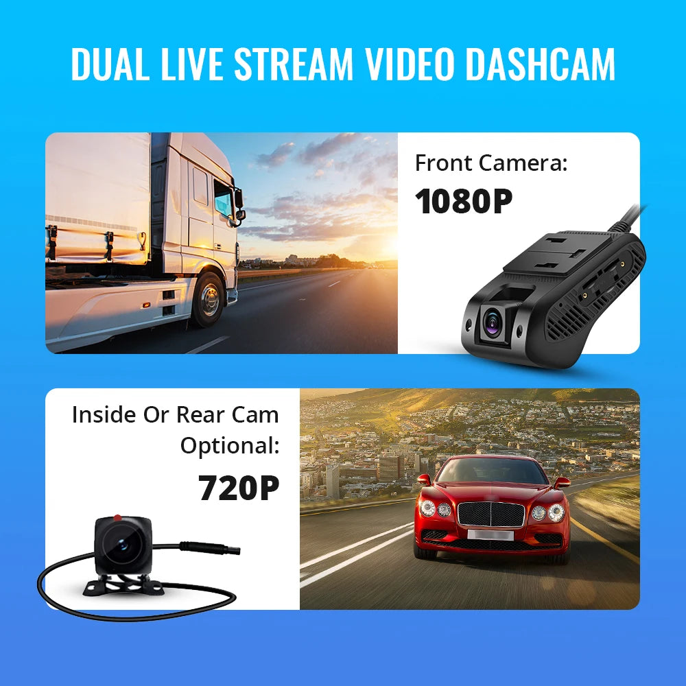 JIMIMAX 4G Dash Cam Front and Rear JC400-A WIFI Hotspot DVR Camera