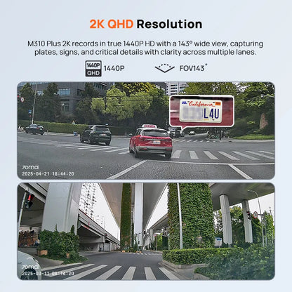 70mai Dash Cam M310 Plus 2K 1440P 143°FOV F1.55 Smart Voice Control