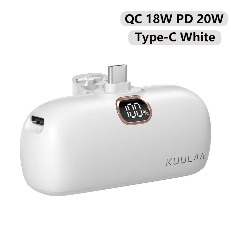 KUULAA Mini Power Bank 5000mAh Fast Charging Portable