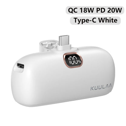 KUULAA Mini Power Bank 5000mAh Fast Charging Portable