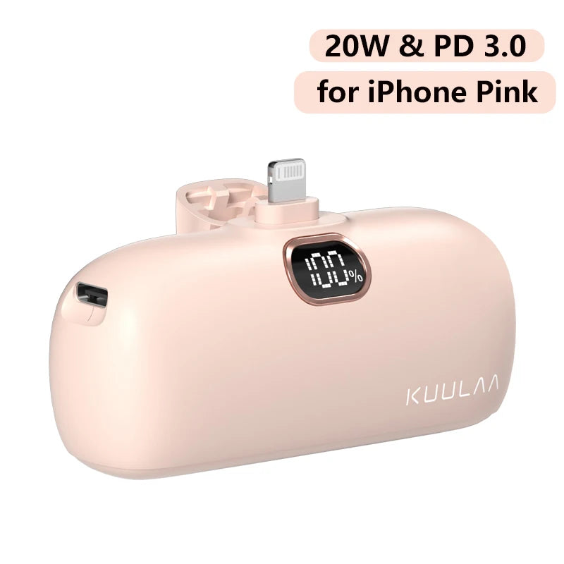 KUULAA Mini Power Bank 5000mAh Fast Charging Portable