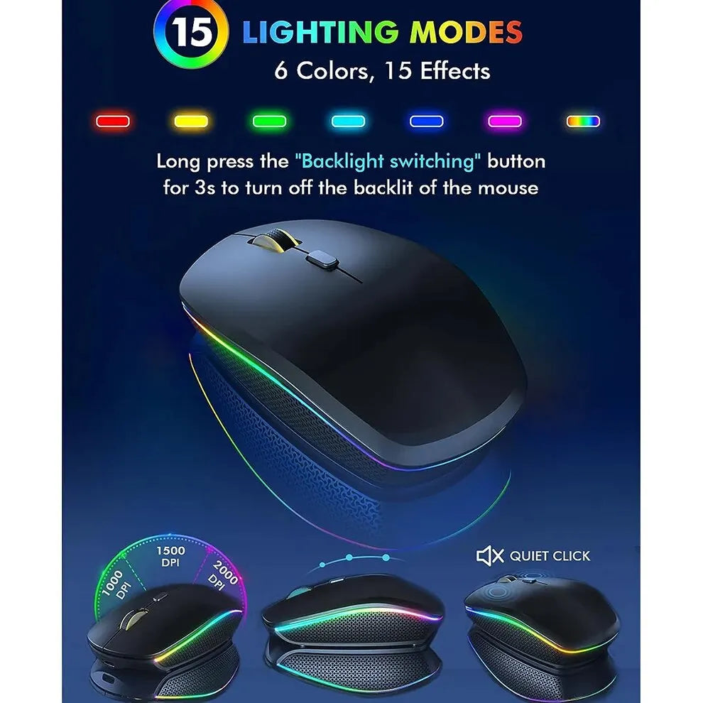 JOMAA 2.4G Wireless Keyboard Mouse Combo RGB