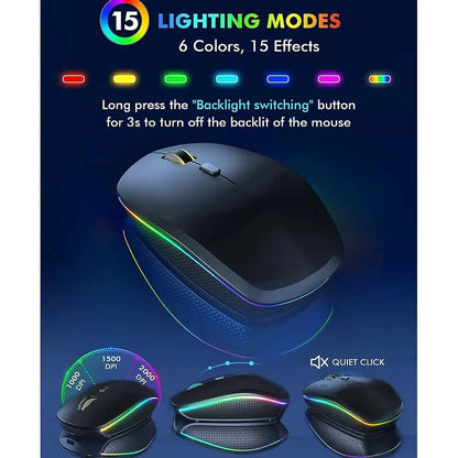 JOMAA 2.4G Wireless Keyboard Mouse Combo RGB