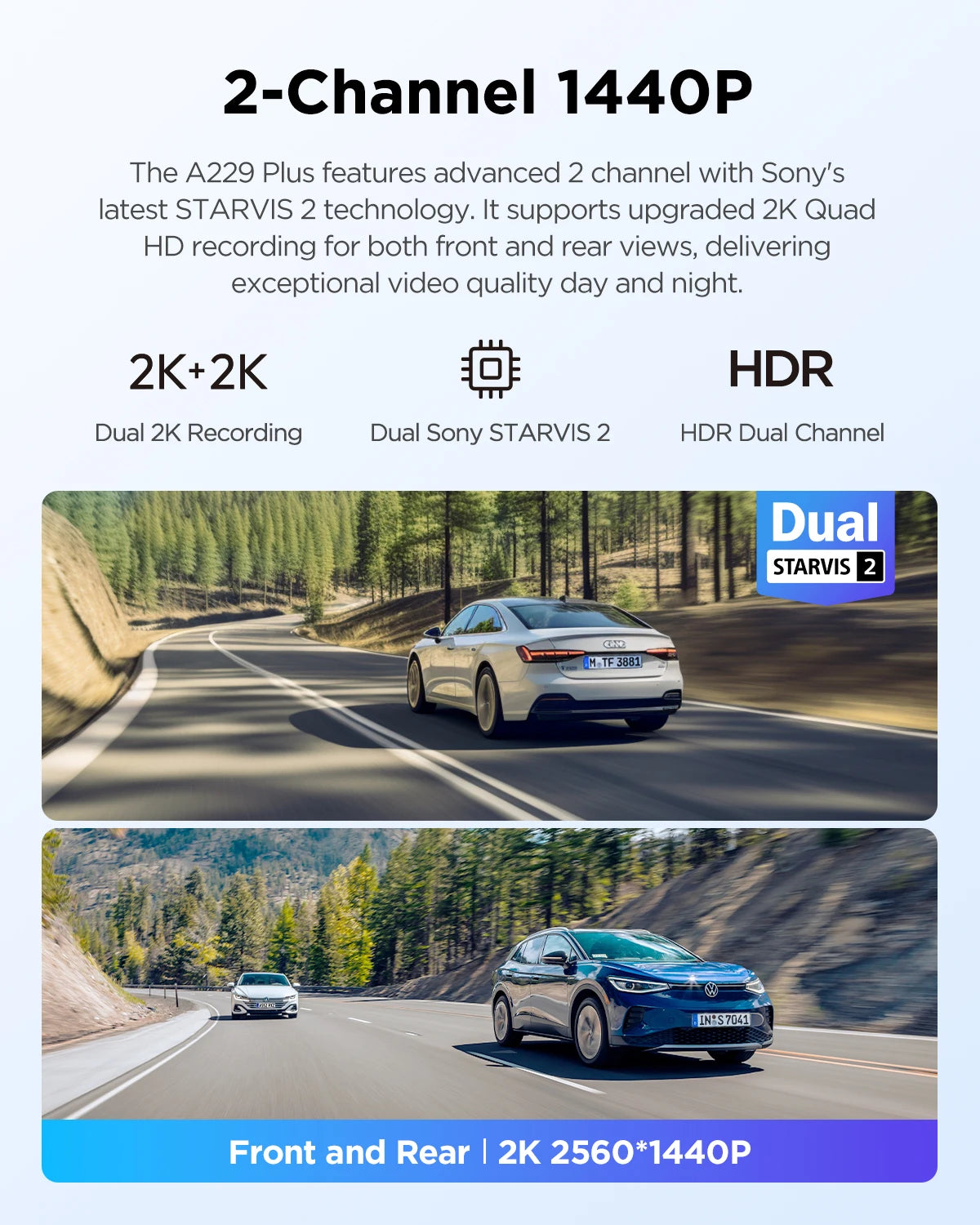 VIOFO A229 PLUS Car Dvr 2K HDR Video Recorder