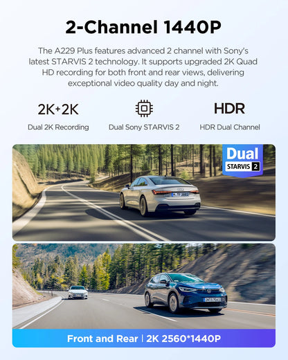 VIOFO A229 PLUS Car Dvr 2K HDR Video Recorder
