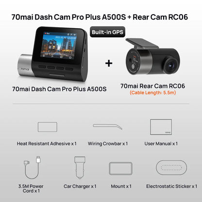 70mai Dash Cam Pro Plus A500S 1944P ADAS GPS Camera