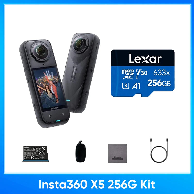 Insta360 X5 360 Action Camera 2025 New 8K 30fps Replaceable Lenses
