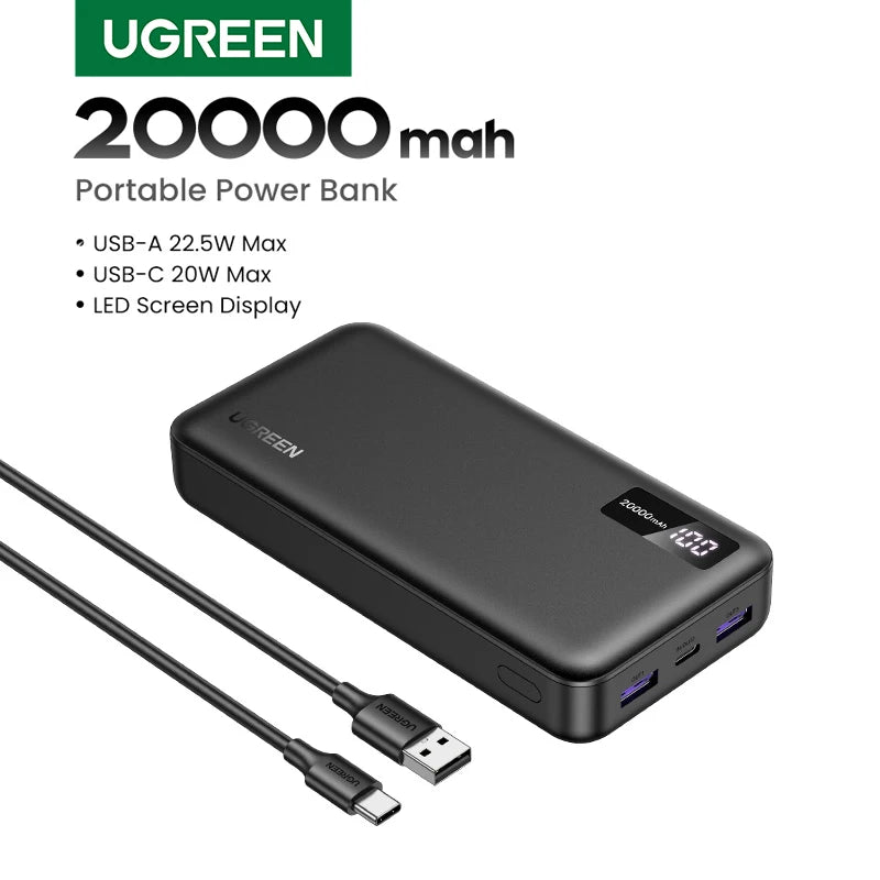 UGREEN 20000mAh PD 20W Power Bank Fast Charge Portable