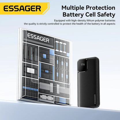 Essager Portable Power Bank 20000mAh with Two Built-in Cables