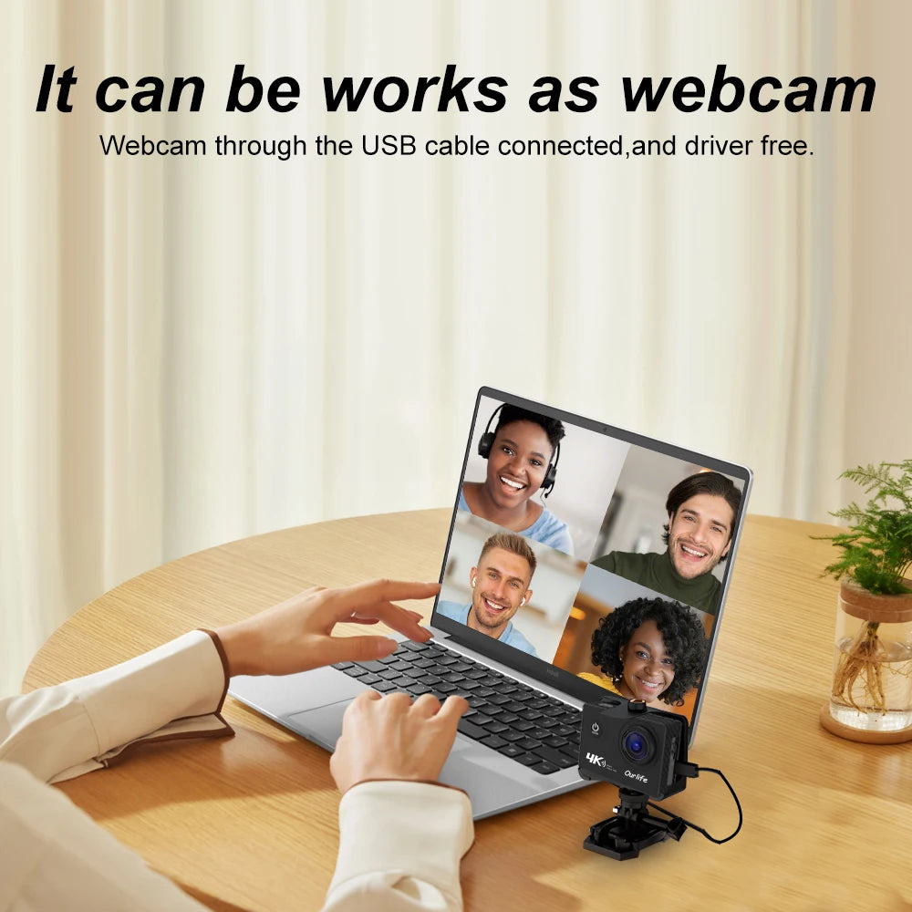 Ourlife 4K Action Camera Ultra HD 16MP WiFi 2.0 inch Screen