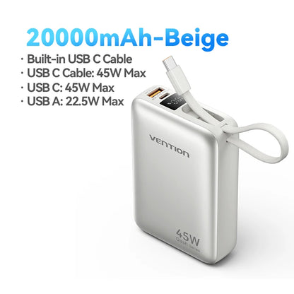Vention CCC 45W 20000mAh Power Bank Fast Charging Portable