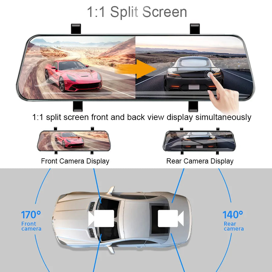 A20P10 Inch 1080P Night vision CarDvr Camera Touch Screen