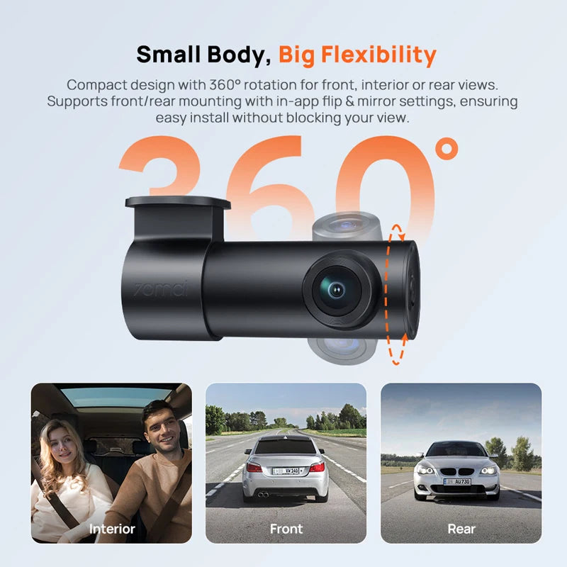 70mai Dash Cam M310 Plus 2K 1440P 143°FOV F1.55 Smart Voice Control
