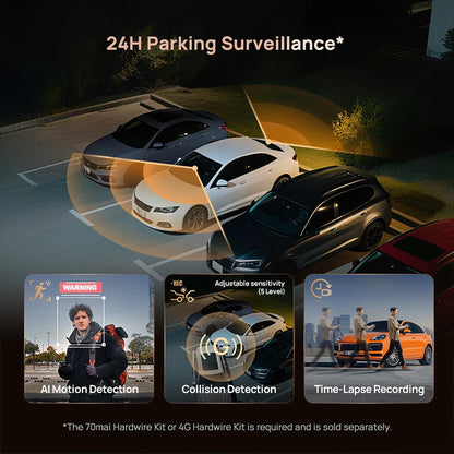 New 70mai 4K Dash Cam A810S HDR Supercapacitor