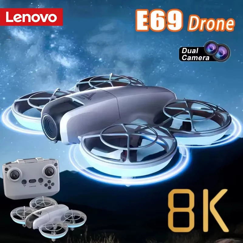 Lenovo E69 Drone HD Dual 8K Camera Optical Flow Aircraft