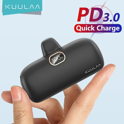 KUULAA Mini Power Bank 5000mAh Fast Charging Portable