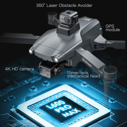 New L600 PRO MAX/PRO GPS Drone 5KM 4K Professional HD Dual Camera