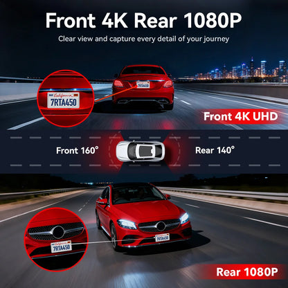 REDTIGER  A4 4k Dash Cam Front and Rear Drive Recorder