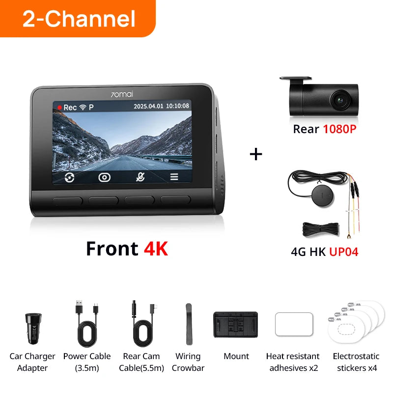 New 70mai 4K Dash Cam A810S HDR Supercapacitor