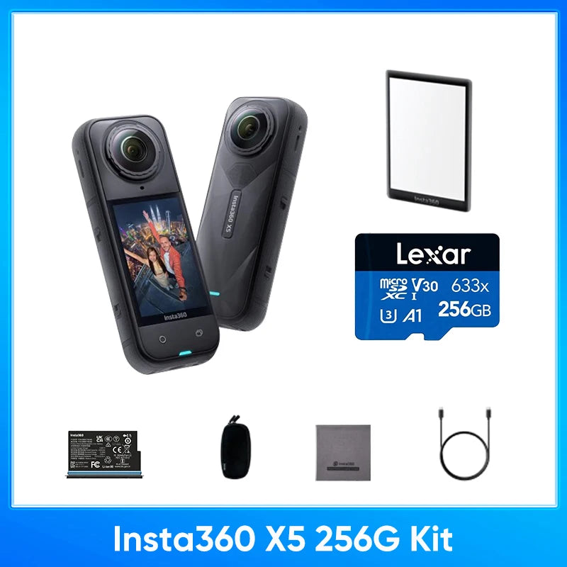 Insta360 X5 360 Action Camera 2025 New 8K 30fps Replaceable Lenses