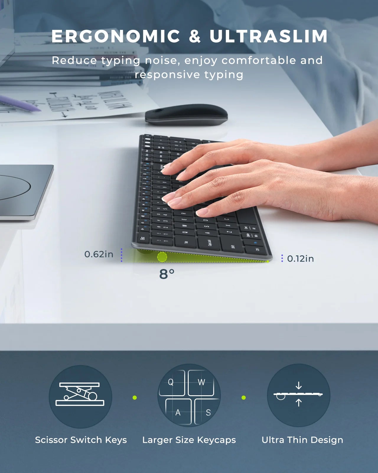 Seenda Wireless Bluetooth Keyboard and Mouse Combo