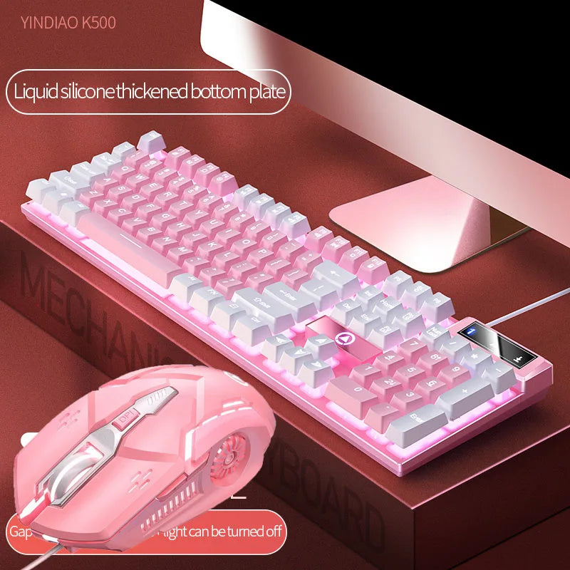 Pink Keyboard and Mouse Set 2 in 1 Combos