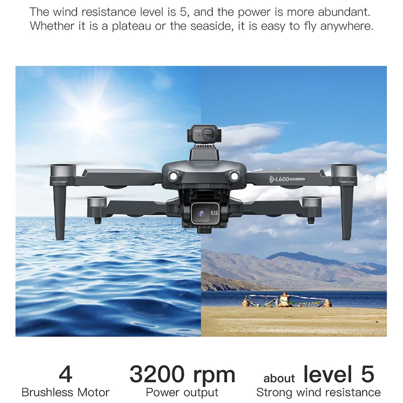 New L600 PRO MAX/PRO GPS Drone 5KM 4K Professional HD Dual Camera