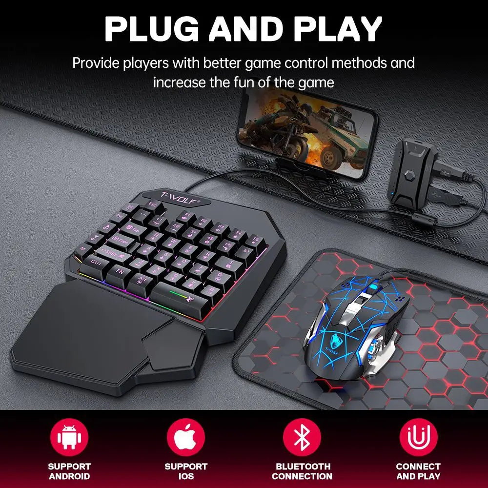 Kit Mobilador Gamer Kit Gaming Keyboard Mouse Mobile Games Converter 3 In 1 Combo